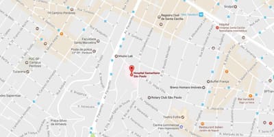 Kort af Samaritano Sao Paulo sjúkrahús