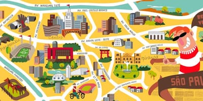 Kort af Sao Paulo hönnun