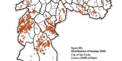 Kort af Sao Paulo hjallahverfin