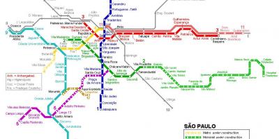 Kort af Sao Paulo monorail
