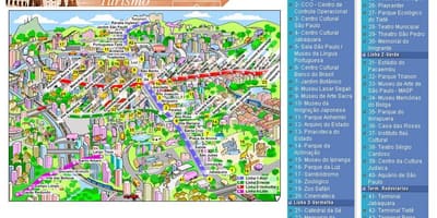 Kort af Sao Paulo staðir