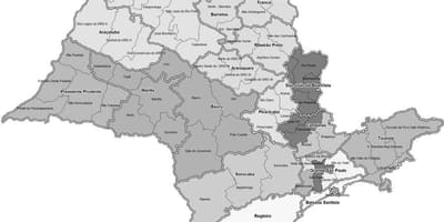 Kort af Sao Paulo svart og hvítt