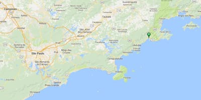 Kort af ströndinni Ubatumirim