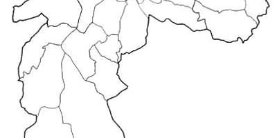 Kort af svæðinu Nordeste Sao Paulo